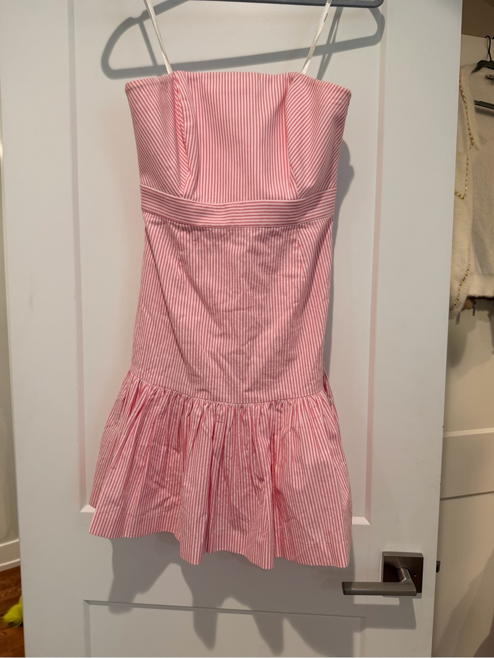 Vineyard Vines Womens Flamingo Pink Striped Seersucker dress